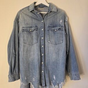 All Saints Light Blue Denim Shirt oversized